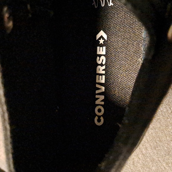Converse Black Canvas High-Tops Size 2 - Picture 6 of 7